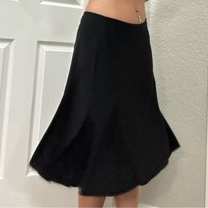 Y2k Nineties Dark Fairy Pleated Black Midi Skirt
